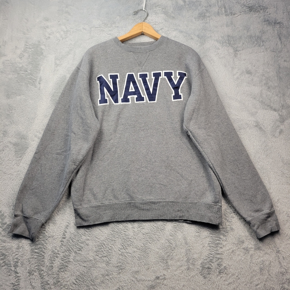 Big Cotton Gear Navy Spell Out Sweatshirt Size Medium Unisex
